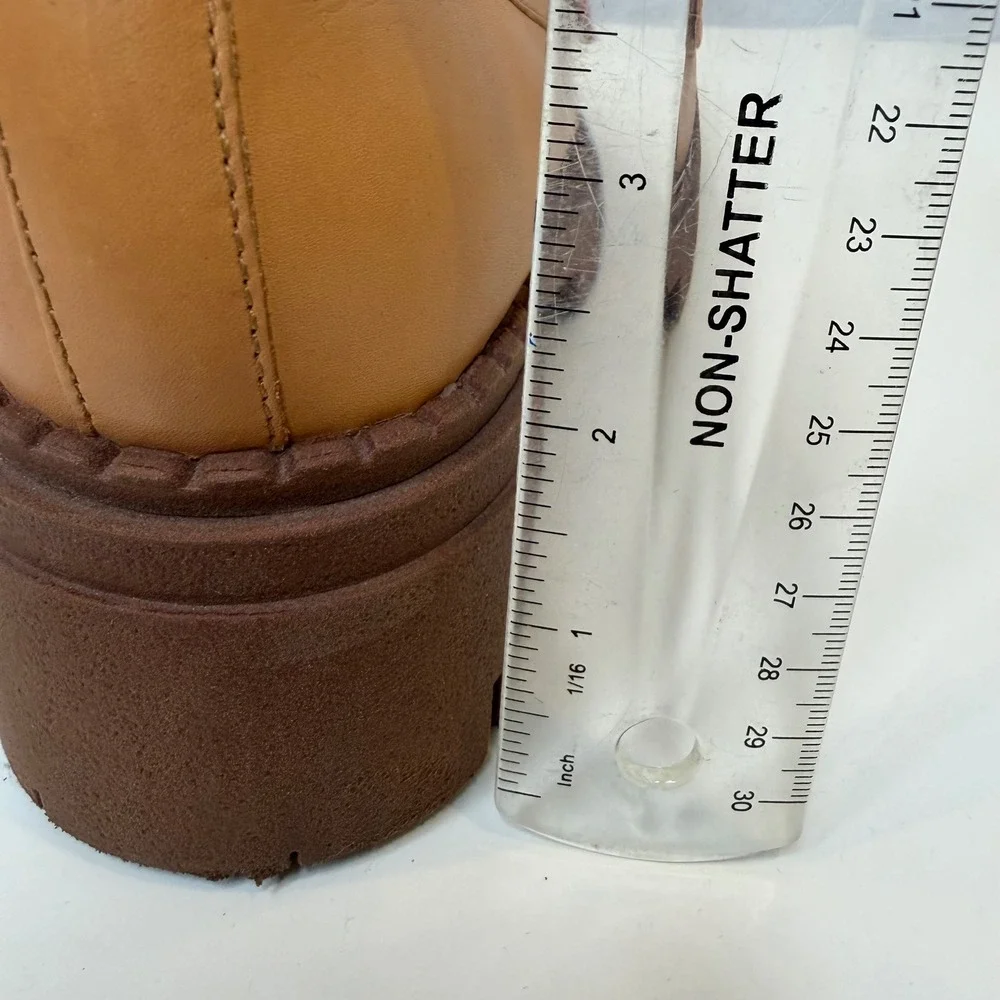 Free People Penny Loafers Womens Saffron Leather Chunky Lug Sole Academia 38
